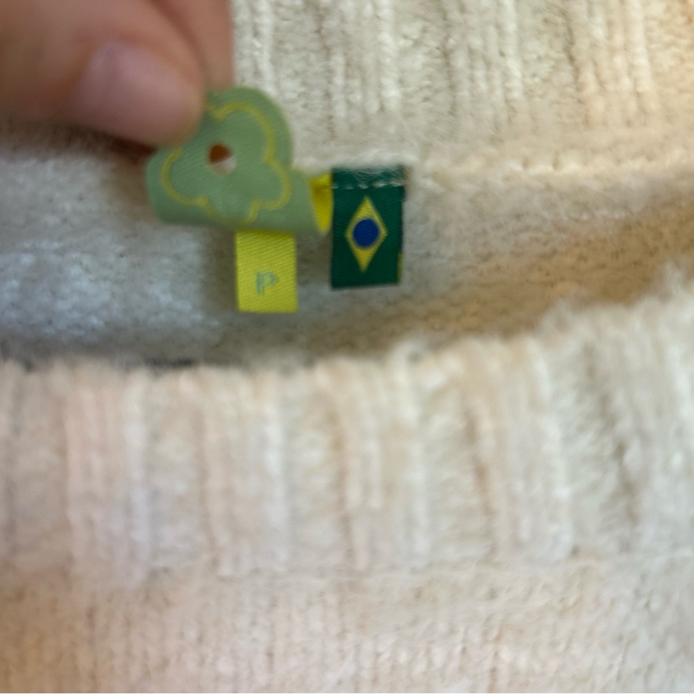 Farm Rio Cream Sweater Size P/S - Picture 4 of 11